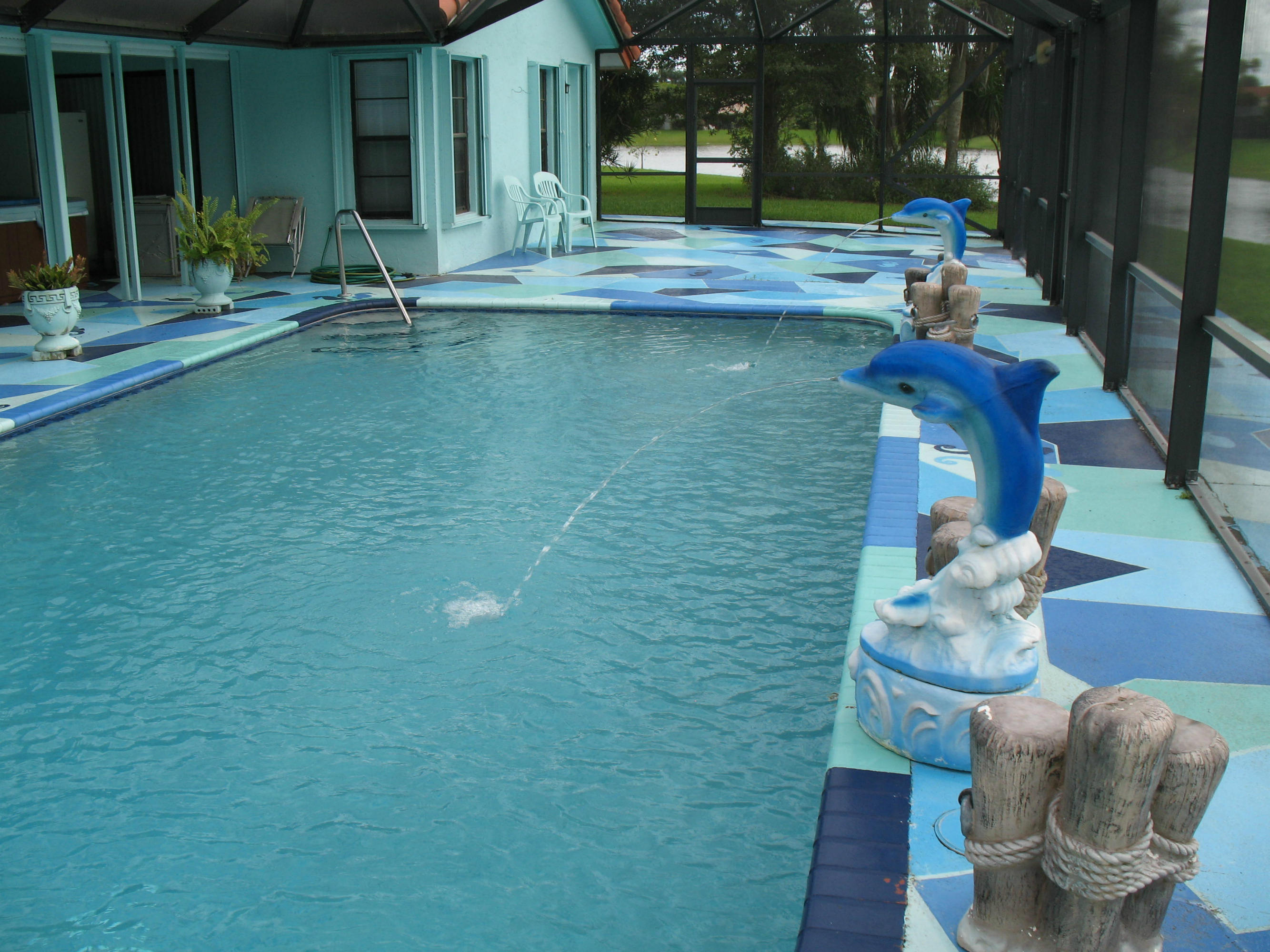 11360 Lake Tree Court Boca Raton, FL 33498 - Photo 5 of 27 Pool w Dolphin Fountains & Overszd Patio