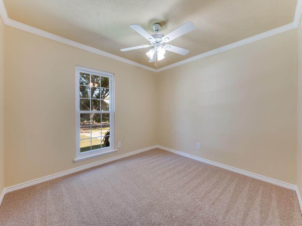 5044 Brandenburg Lane The Colony, TX 75056 - Photo 26 of 33 Bedroom or office, light colored carpet, and ceiling fan