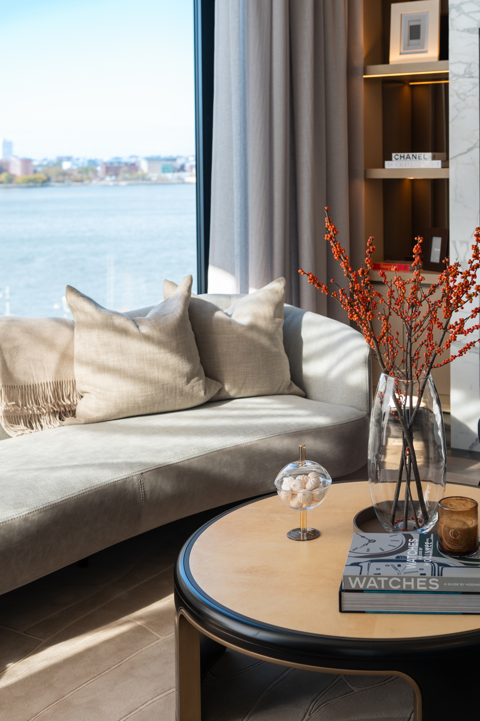 401 West Street, Unit PH Manhattan, NY 10014 - Photo 11 of 23 a living room with furniture and a table