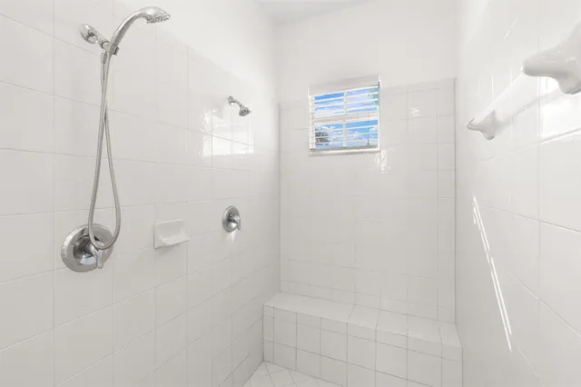 a bathroom with a shower