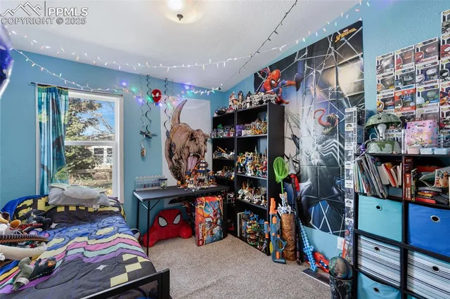 a bedroom with furniture and a window