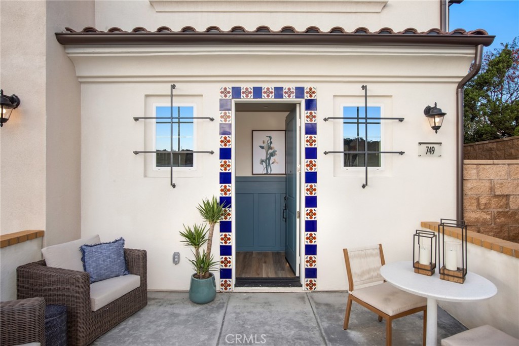 a front view of a house with entryway