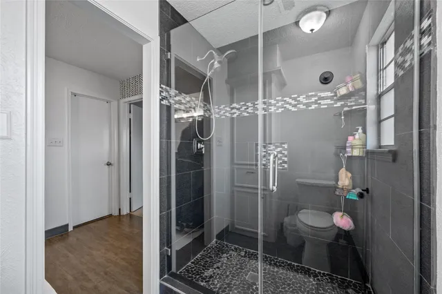 a bathroom with a shower