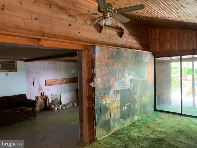 a view of a porch of a house