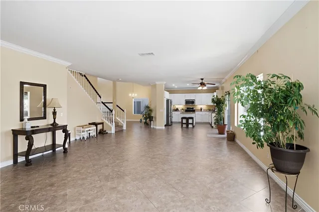 a view of livingroom with furniture and stairs