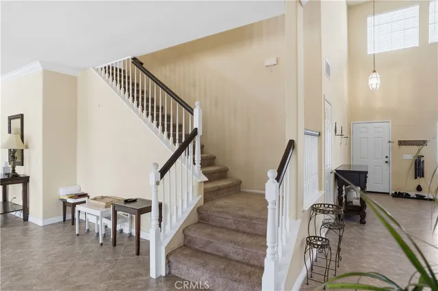 a view of a hallway with a bathroom