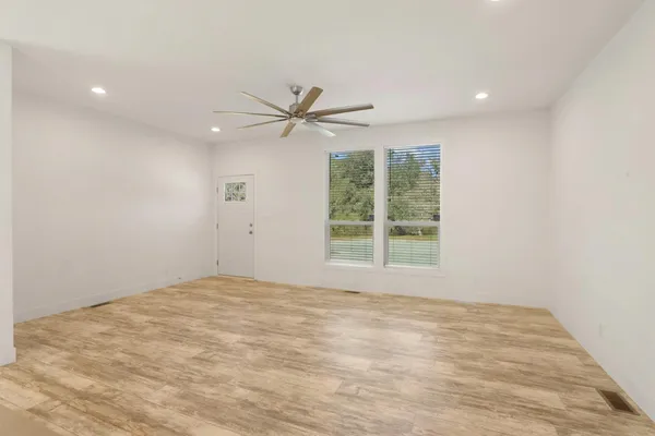 an empty room with a window