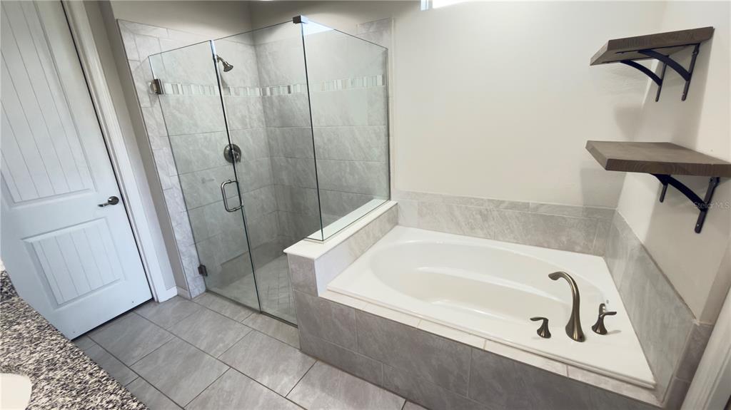 7360 Pool Compass Loop Wesley Chapel, FL 33545 - Photo 30 of 54 a bathroom with a bathtub and a shower