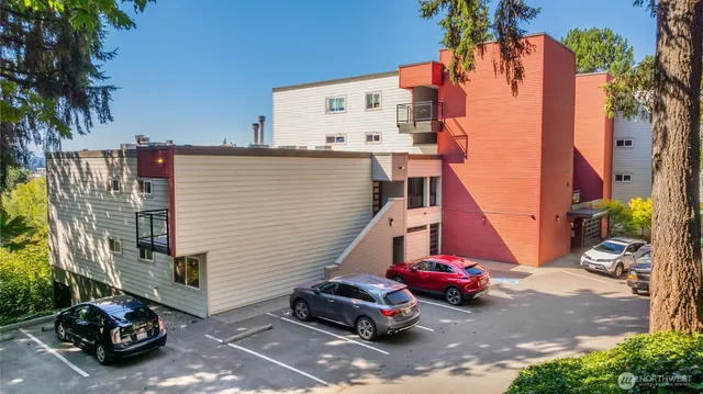 a car parked in front of a house