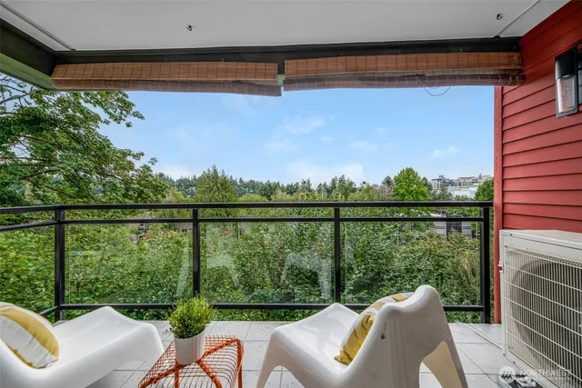 a view of a two chair in the balcony