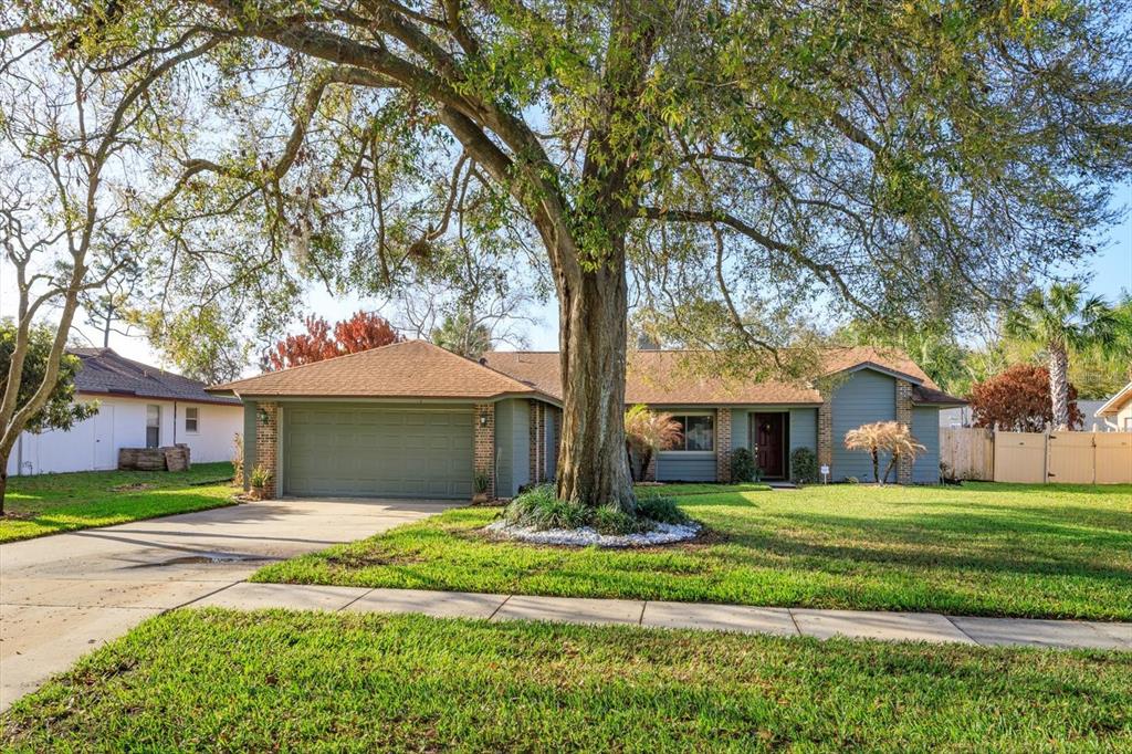 front view of a house with a yard