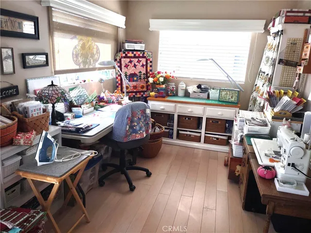 a room with furniture and a window