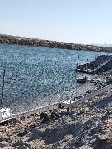a view of a lake with mountain