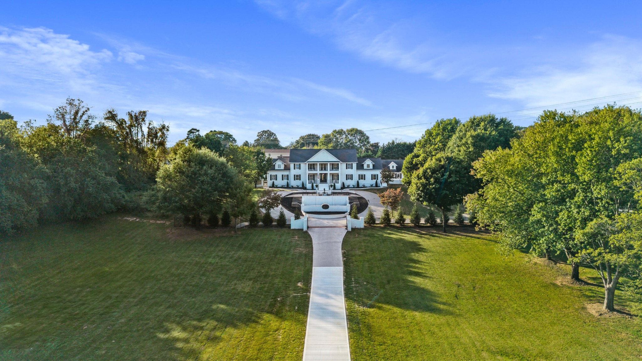 a view of a lake with houses