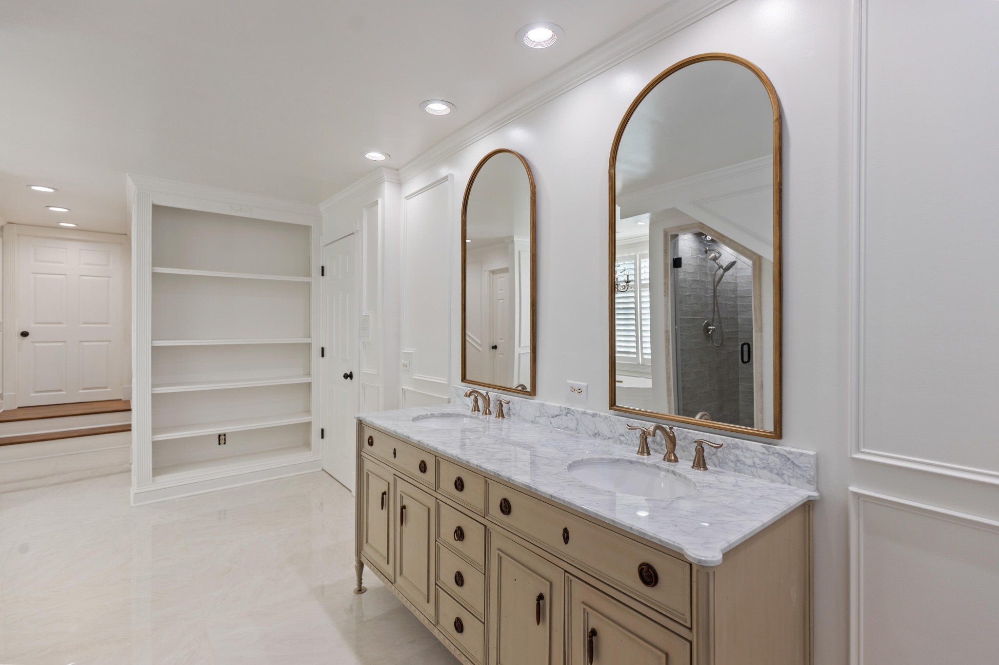 8421 Pedigo Road Powell, TN 37849 - Photo 28 of 57 a bathroom with a double vanity sink and a mirror