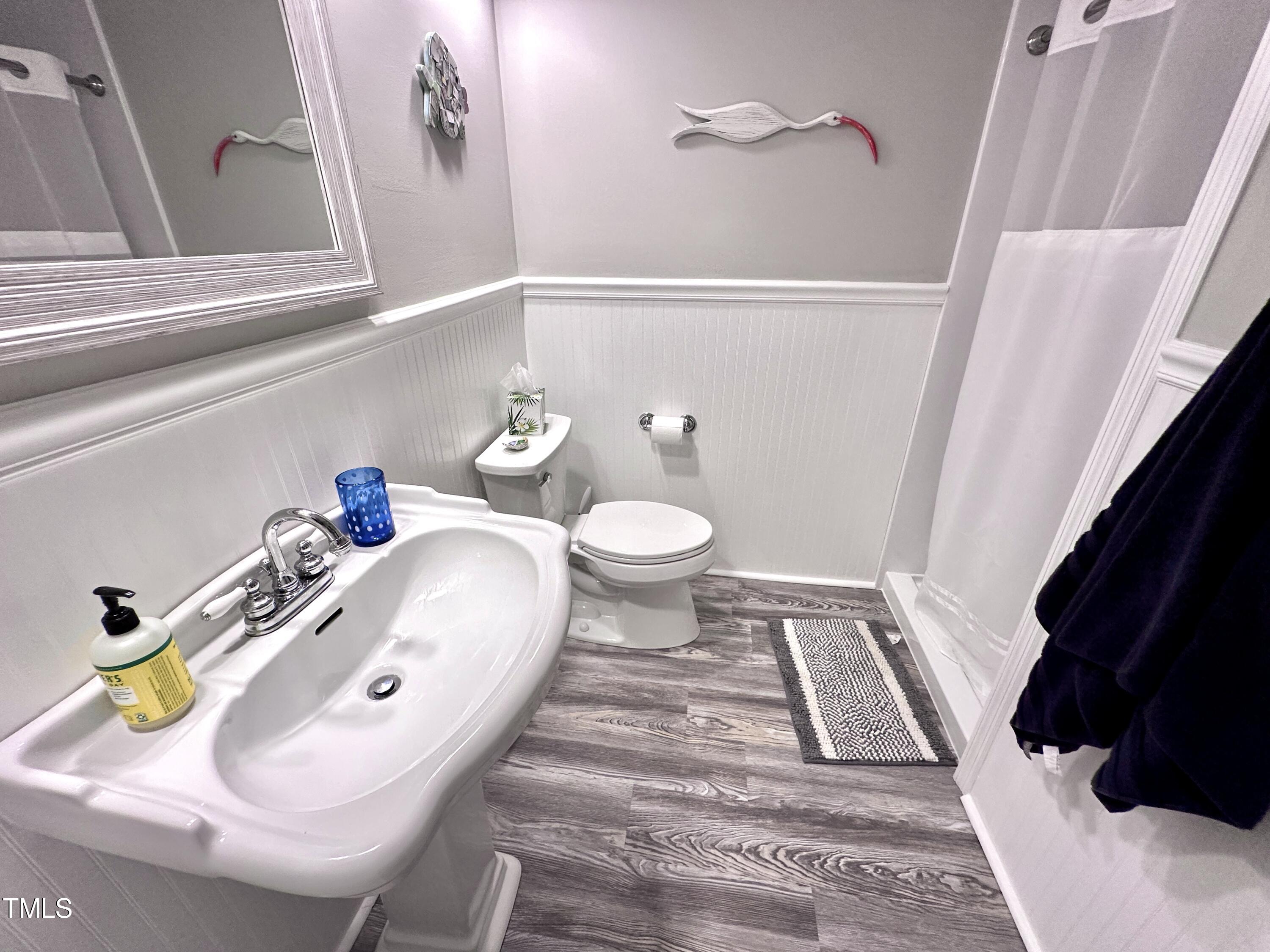 4311 Beechnut Lane Durham, NC 27707 - Photo 38 of 56 a bathroom with a sink and toilet