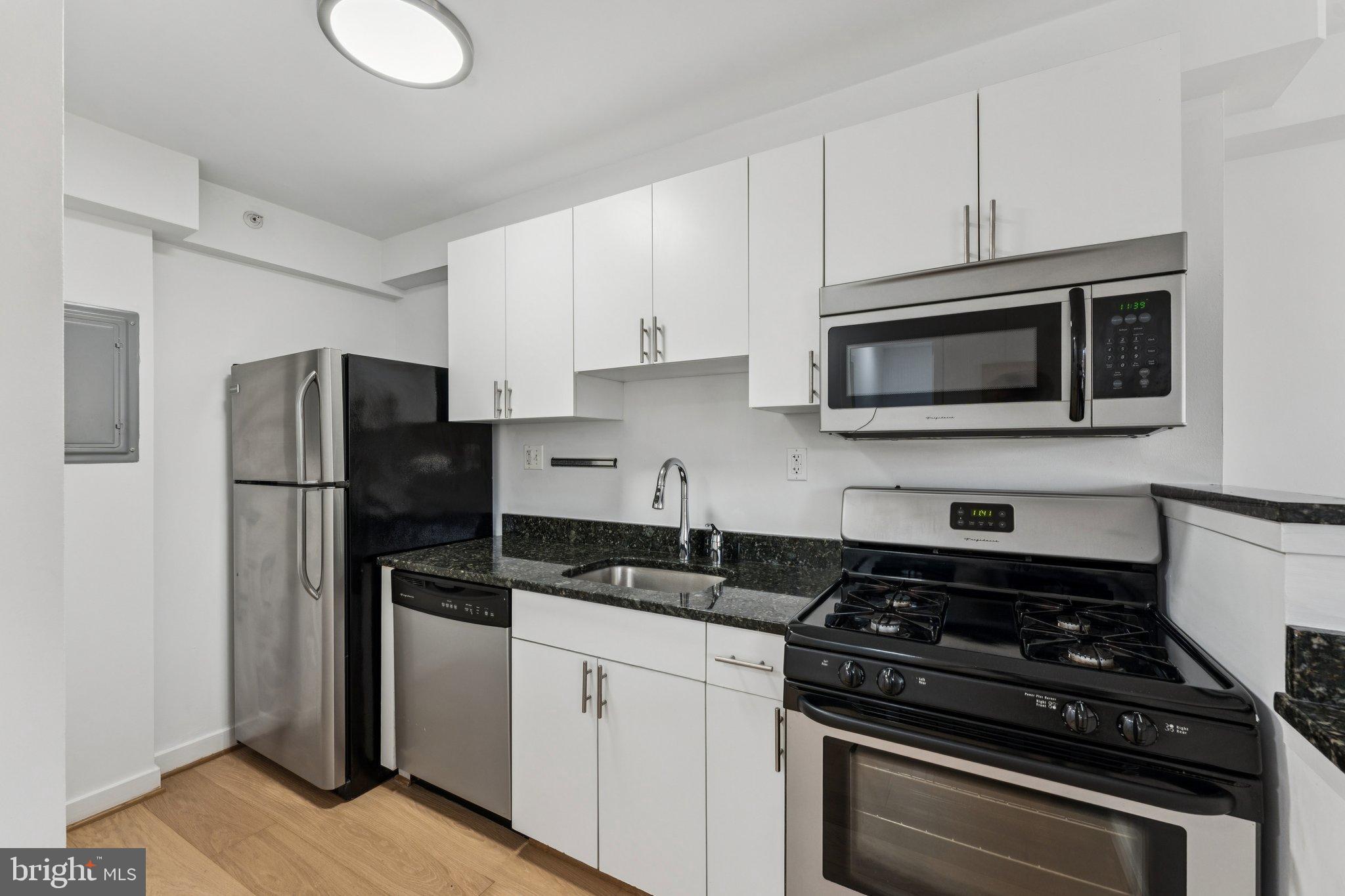 1101 3rd Street Southwest, Unit 114 Washington, DC 20024 - Photo 10 of 29 a kitchen with cabinets stainless steel appliances and a counter space