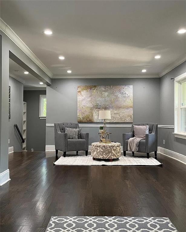 1433 Merriman Lane Northeast Atlanta, GA 30324 - Photo 7 of 60 a living room with furniture and a wooden floor