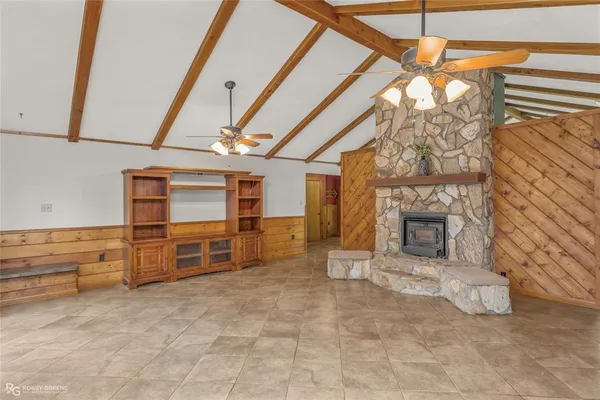 a view of a fireplace in a room