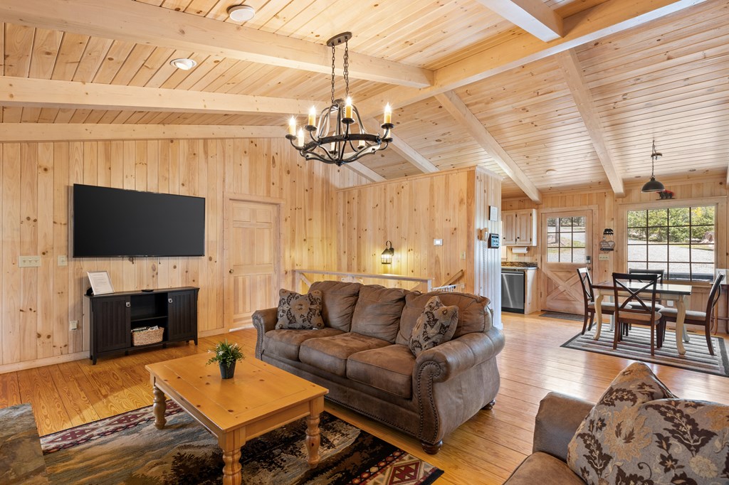 464 Twin Creeks Blue Ridge, GA 30513 - Photo 26 of 61 a living room with furniture a flat screen tv and a fireplace