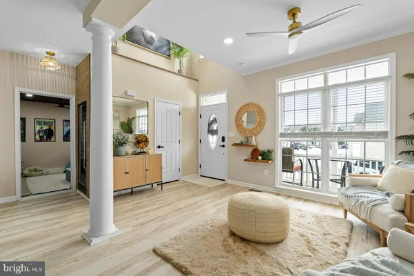 a living room with furniture