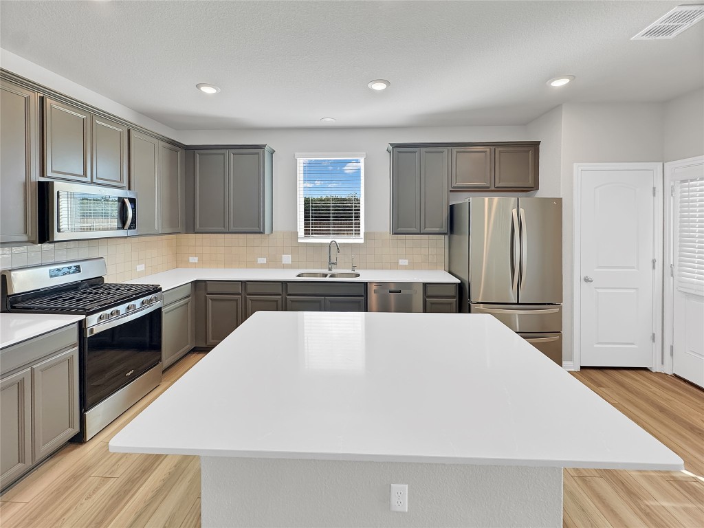 2437 Roosevelt Road Leander, TX 78641 - Photo 6 of 35 Pull up some counterstools and enjoy entertaining this gorgeous kitchen. Views to the greenbelt are breathtaking!