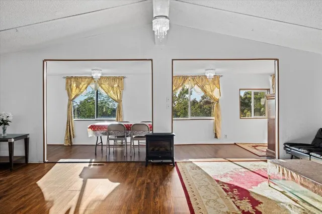 a living room with a couch and a table