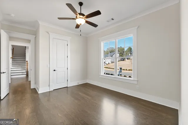 an empty room with a window