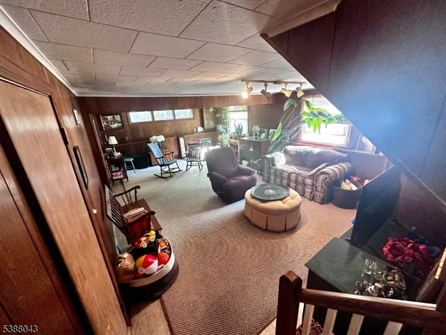 a living room with furniture and decor