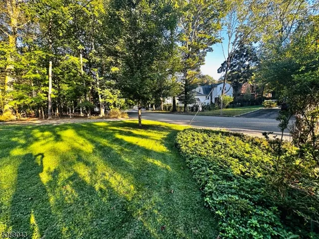 a view of swimming pool with trees in the background