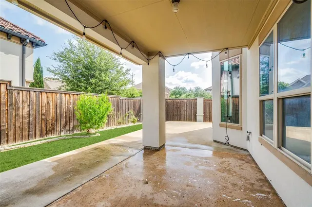 a view of backyard with green space