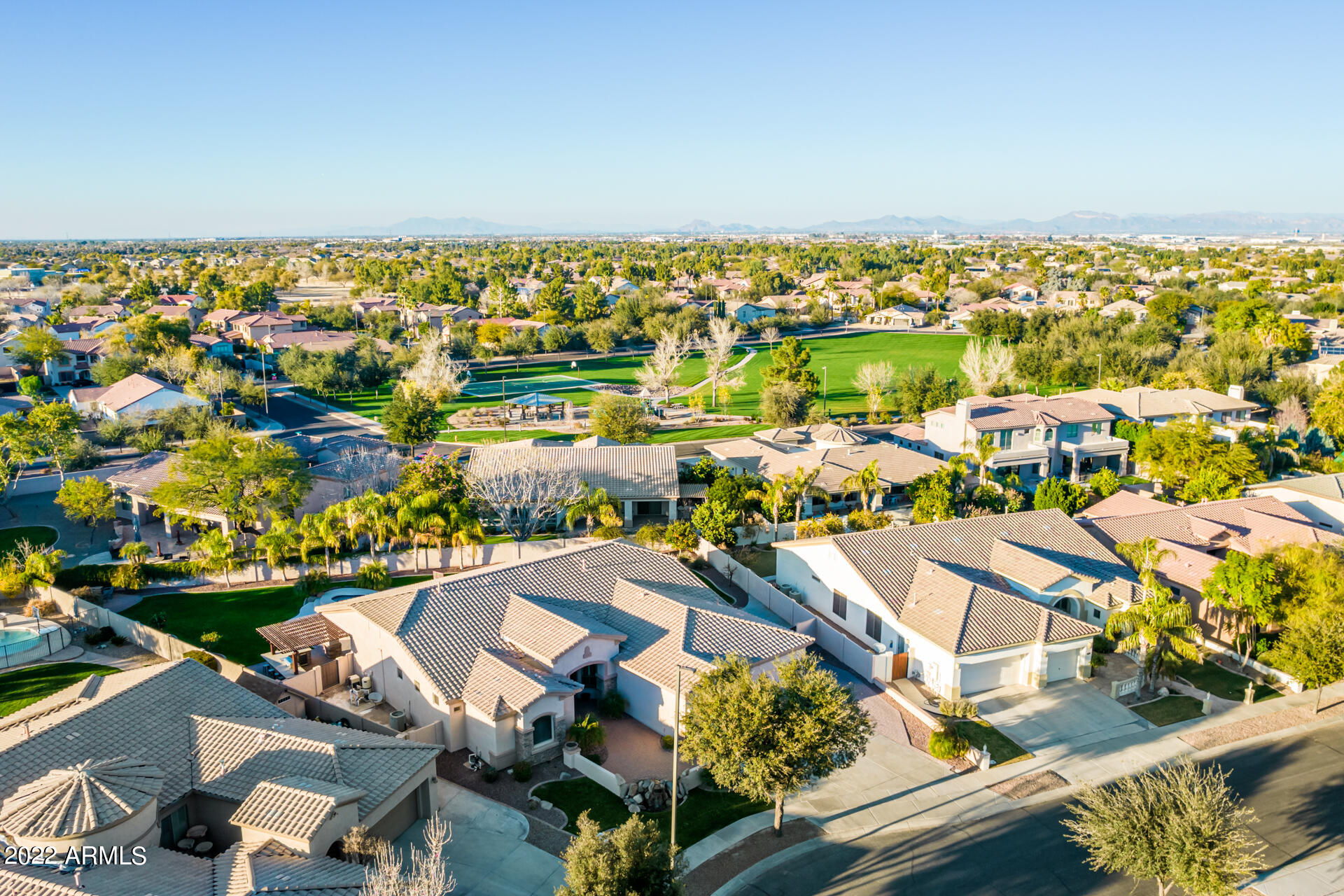 4584 East Reins Road Gilbert, AZ 85297 - Photo 67 of 80 an aerial view of residential houses with outdoor space