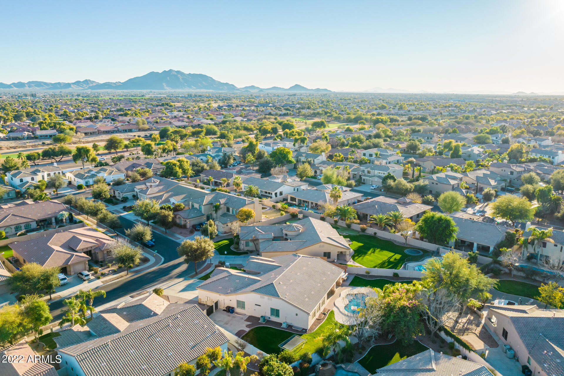 4584 East Reins Road Gilbert, AZ 85297 - Photo 73 of 80 an aerial view of residential houses with outdoor space