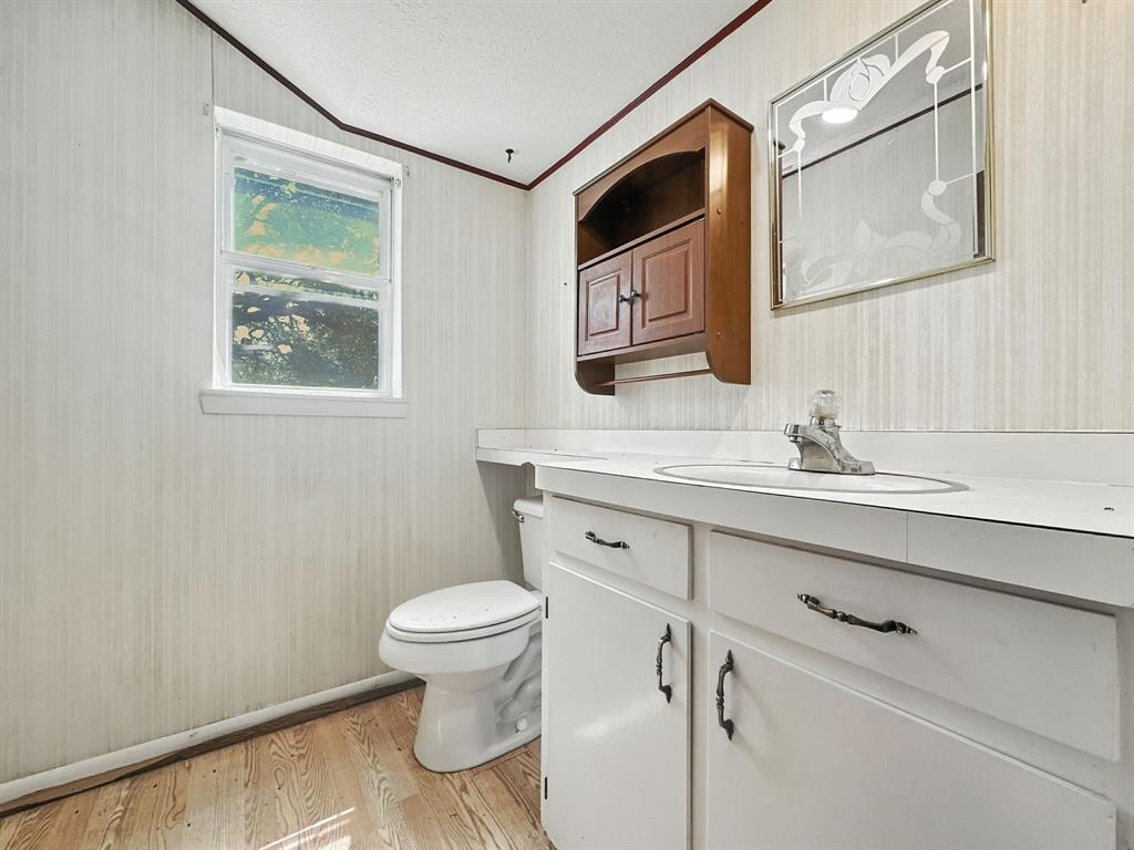 601 East Henry Street Hamilton, TX 76531 - Photo 20 of 40 a bathroom with a sink a toilet and mirror