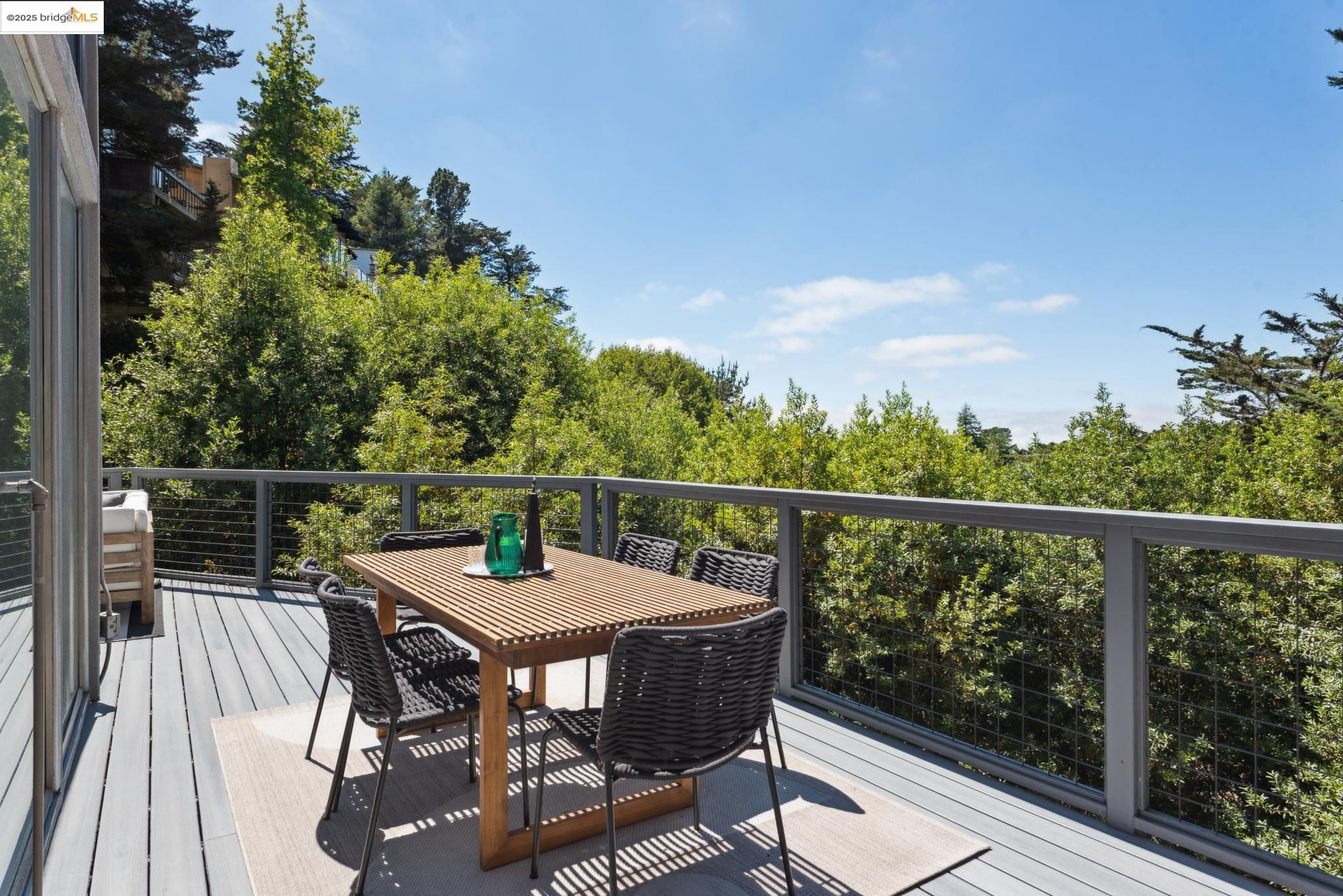2861 Chelsea Drive Oakland, CA 94611 - Photo 12 of 56 a balcony with wooden floor table and chairs