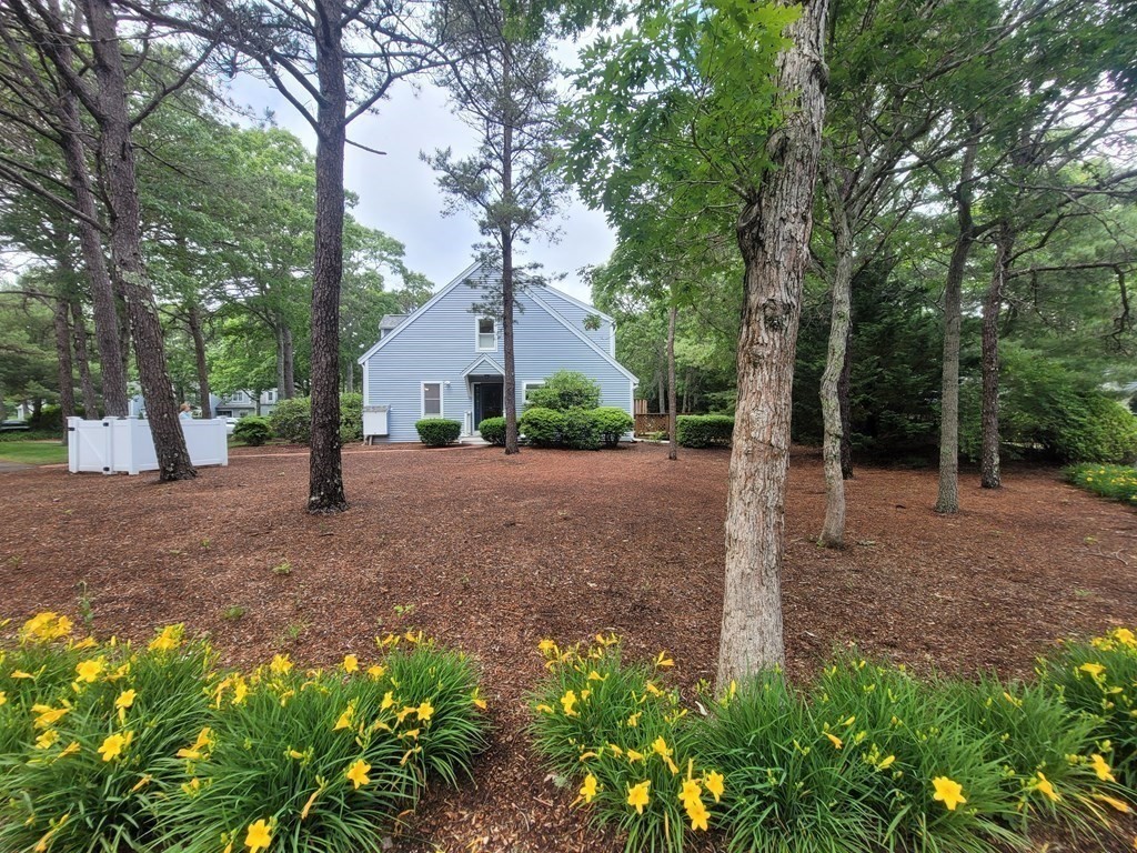 a view of a house with a tree in the background