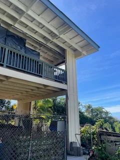 a view of a porch with a backyard