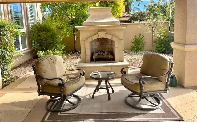 a view of livingroom and patio with outdoor seating