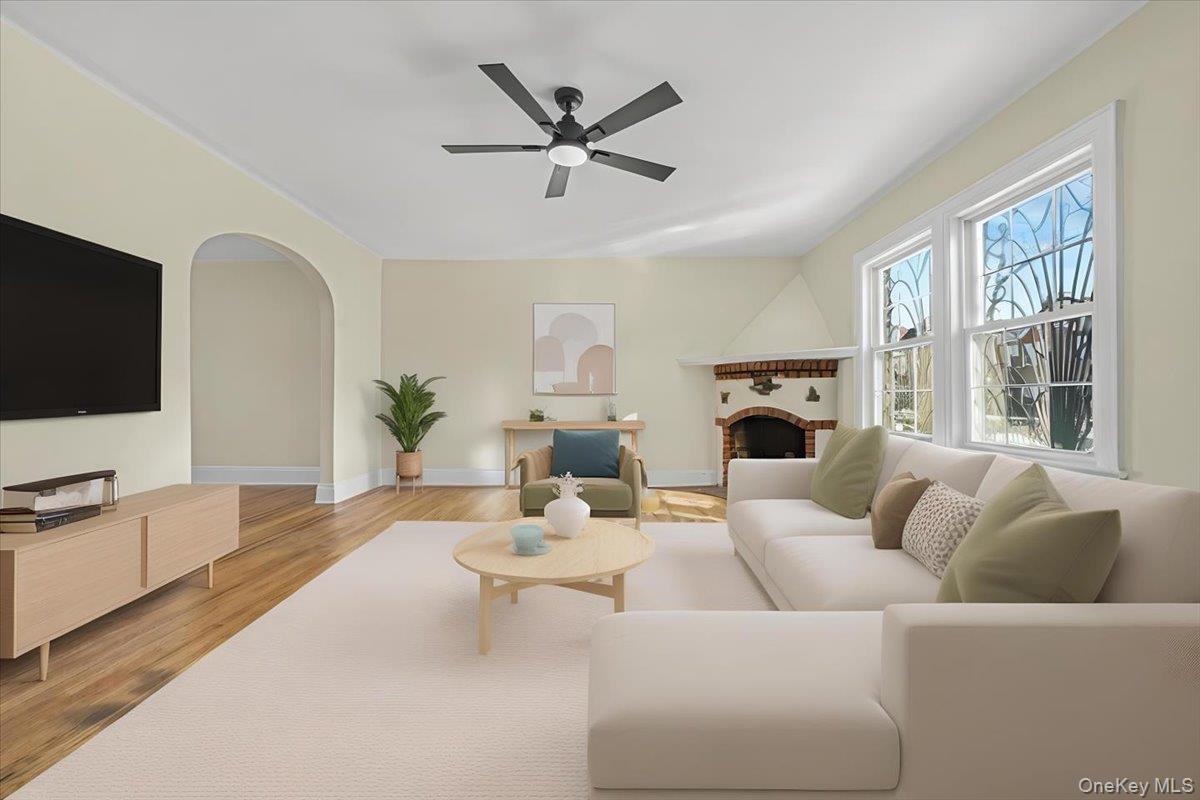 179-67 Selover Road Queens, NY 11434 - Photo 6 of 49 a living room with fireplace furniture and a flat screen tv