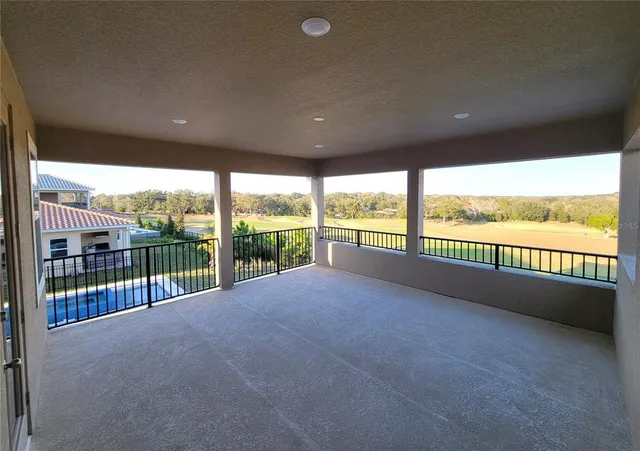 a view of a city from a balcony