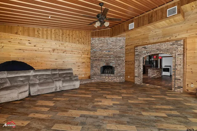 a room with fireplace