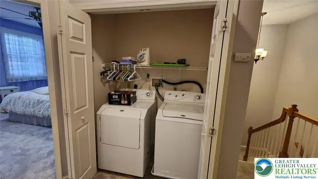 a view of a hallway with shelves