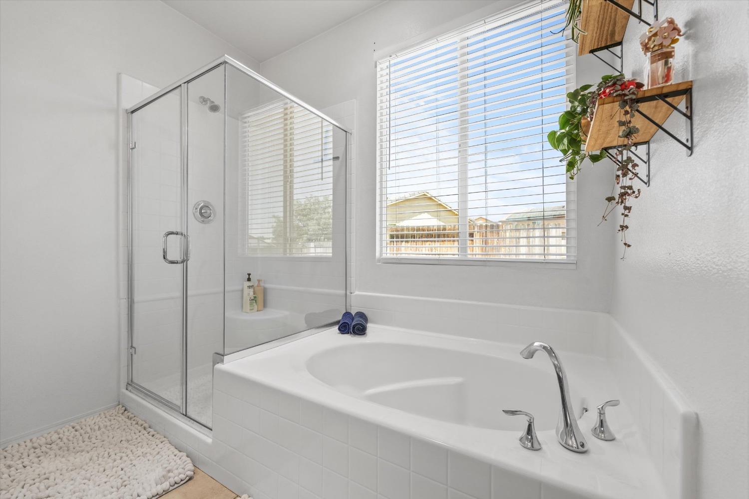 5407 Mensen Drive Bakersfield, CA 93313 - Photo 20 of 36 a bathroom with a sink a mirror and a bathtub