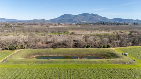 a view of a lake with a mountain