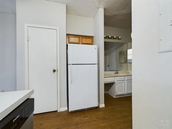 a view of kitchen with bathroom