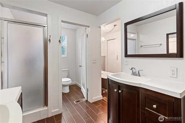 a view of kitchen with wooden floor