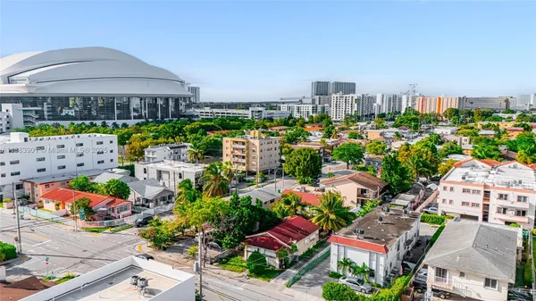 an aerial view of multiple house