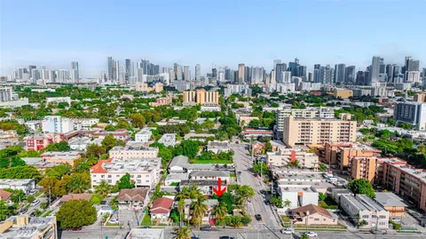a view of a city with tall buildings
