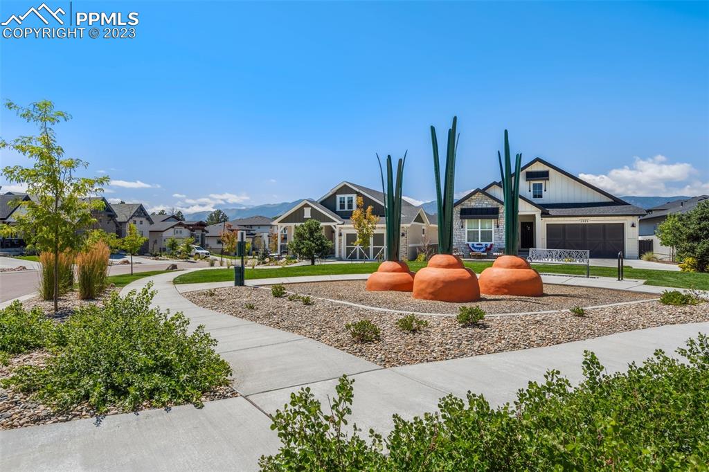 11969 Alydar Loop Colorado Springs, CO 80921 - Photo 42 of 44 a front view of a house with garden
