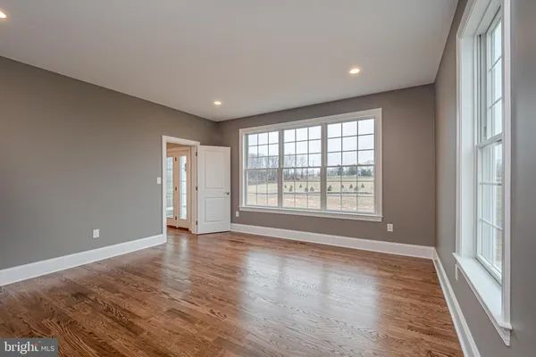 a view of entryway with wooden floor